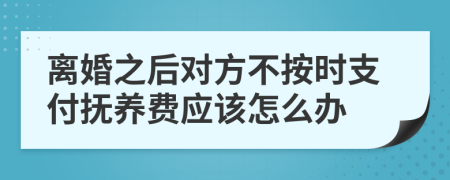 离婚之后对方不按时支付抚养费应该怎么办