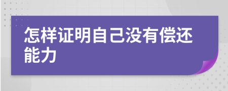 怎样证明自己没有偿还能力