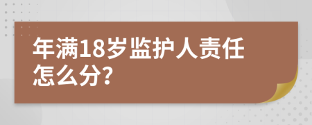 年满18岁监护人责任怎么分？