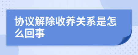 协议解除收养关系是怎么回事