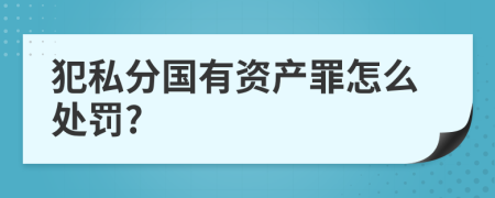 犯私分国有资产罪怎么处罚?