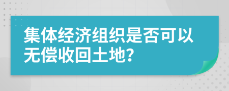 集体经济组织是否可以无偿收回土地？