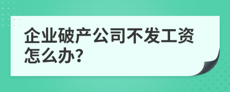 企业破产公司不发工资怎么办？