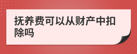 抚养费可以从财产中扣除吗