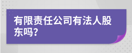 有限责任公司有法人股东吗？