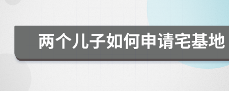 两个儿子如何申请宅基地