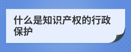 什么是知识产权的行政保护