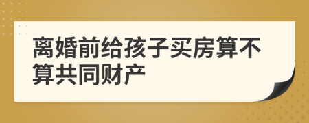 离婚前给孩子买房算不算共同财产