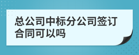 总公司中标分公司签订合同可以吗