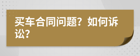 买车合同问题？如何诉讼？