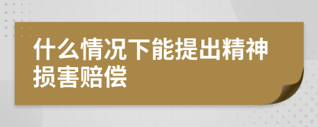 什么情况下能提出精神损害赔偿