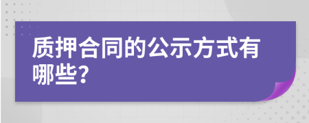 质押合同的公示方式有哪些？