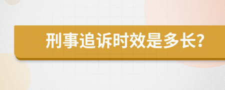 刑事追诉时效是多长？