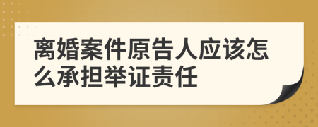 离婚案件原告人应该怎么承担举证责任