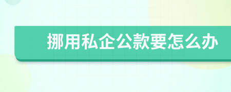 挪用私企公款要怎么办