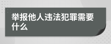 举报他人违法犯罪需要什么