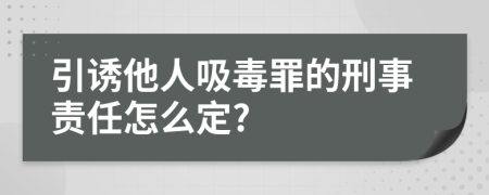 引诱他人吸毒罪的刑事责任怎么定?