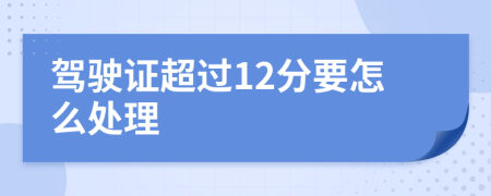 驾驶证超过12分要怎么处理