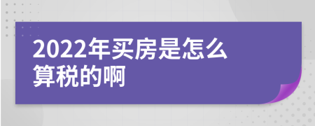 2022年买房是怎么算税的啊