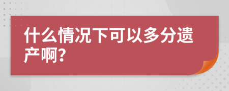 什么情况下可以多分遗产啊？