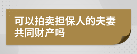 可以拍卖担保人的夫妻共同财产吗