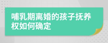 哺乳期离婚的孩子抚养权如何确定