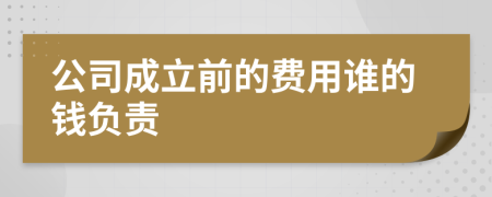 公司成立前的费用谁的钱负责