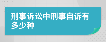 刑事诉讼中刑事自诉有多少种