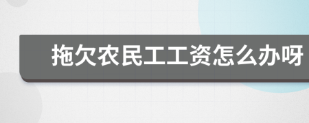 拖欠农民工工资怎么办呀