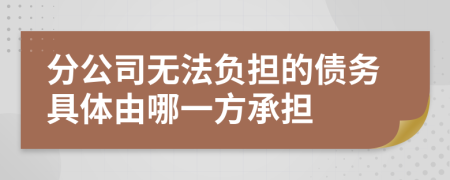 分公司无法负担的债务具体由哪一方承担