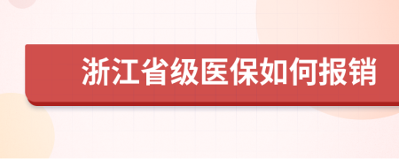 浙江省级医保如何报销