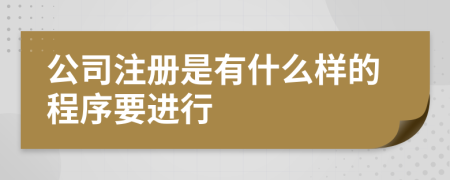 公司注册是有什么样的程序要进行