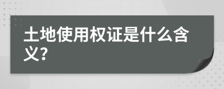 土地使用权证是什么含义？