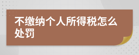 不缴纳个人所得税怎么处罚