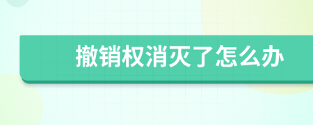 撤销权消灭了怎么办