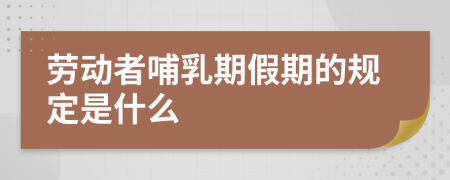 劳动者哺乳期假期的规定是什么