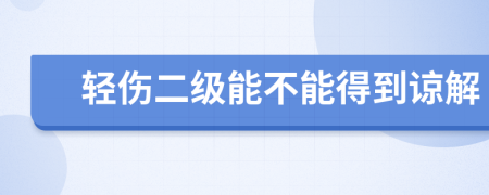 轻伤二级能不能得到谅解