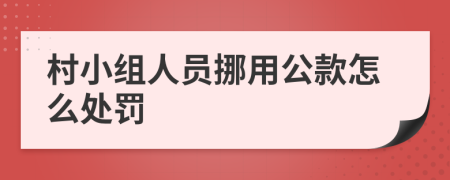 村小组人员挪用公款怎么处罚