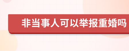 非当事人可以举报重婚吗