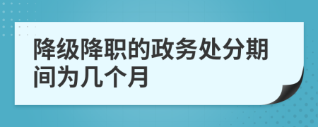 降级降职的政务处分期间为几个月