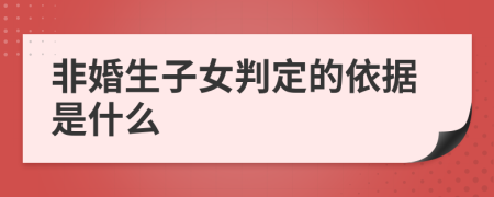 非婚生子女判定的依据是什么