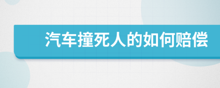 汽车撞死人的如何赔偿