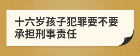 十六岁孩子犯罪要不要承担刑事责任