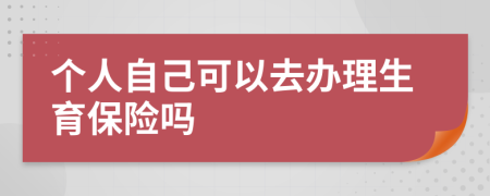 个人自己可以去办理生育保险吗