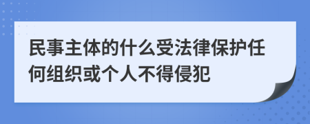 民事主体的什么受法律保护任何组织或个人不得侵犯