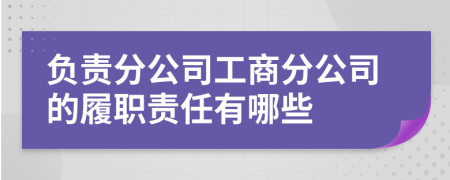 负责分公司工商分公司的履职责任有哪些