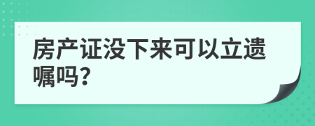 房产证没下来可以立遗嘱吗？