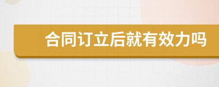 合同订立后就有效力吗