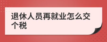 退休人员再就业怎么交个税