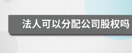 法人可以分配公司股权吗